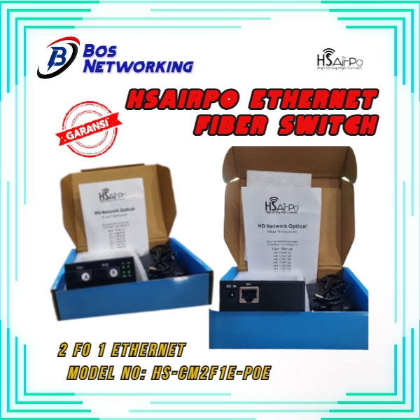 Ethernet Fiber Switch 100 Mbps HSAirPo 2 FO 1 LAN