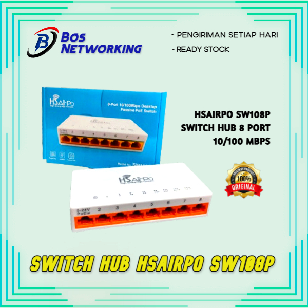 HSAirpo SW108P Switch Hub 8 Port 10/100 Mbps