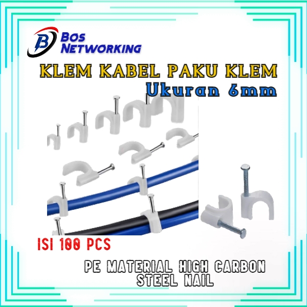 Klem Kabel Paku Clamp Cable Putih FORT 6 mm