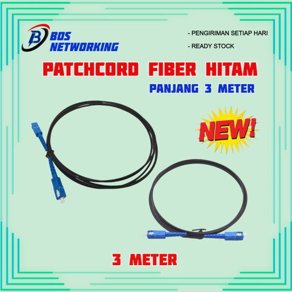 Patchcord Fiber Optic ETCH Hitam 3mm Panjang 3 m