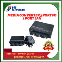 Media Converter 3 Port FO 2 Port LAN Switch