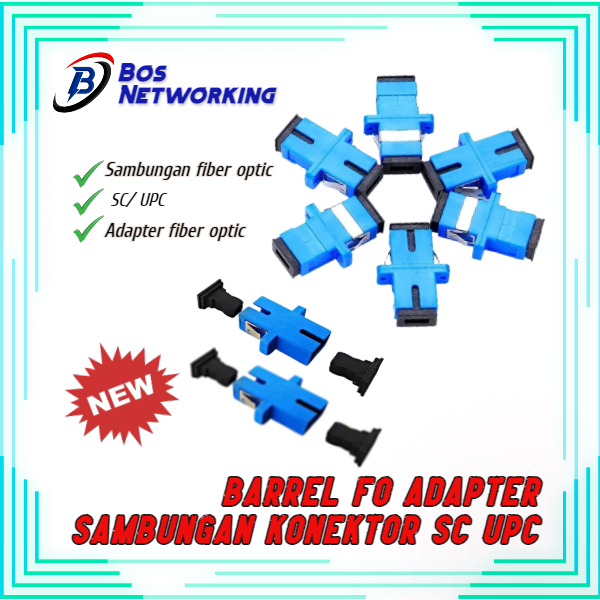 Barrel Fiber Optic Sambungan Konektor SC UPC 20pcs