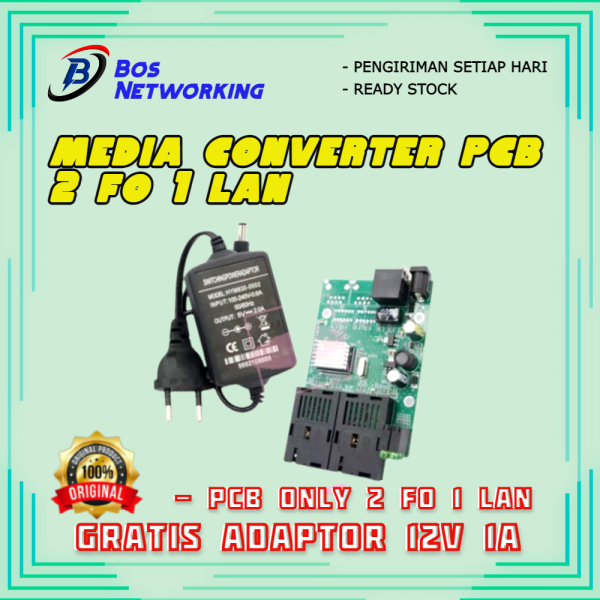 Media Converter 2 Port FO 1 Port Lan 10/100 Board