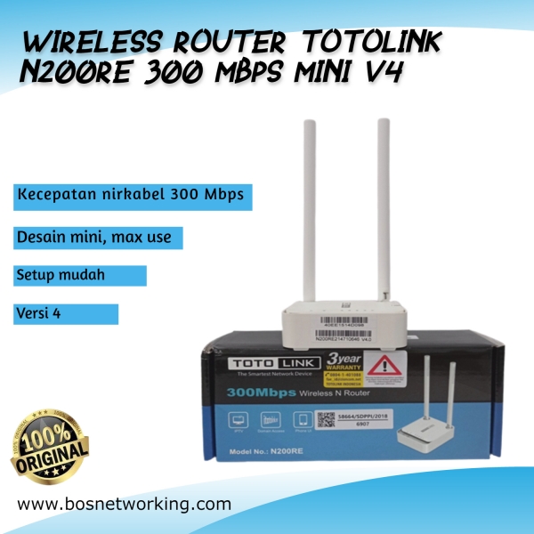 Wireless Router Totolink N200RE 300 Mbps Mini V4