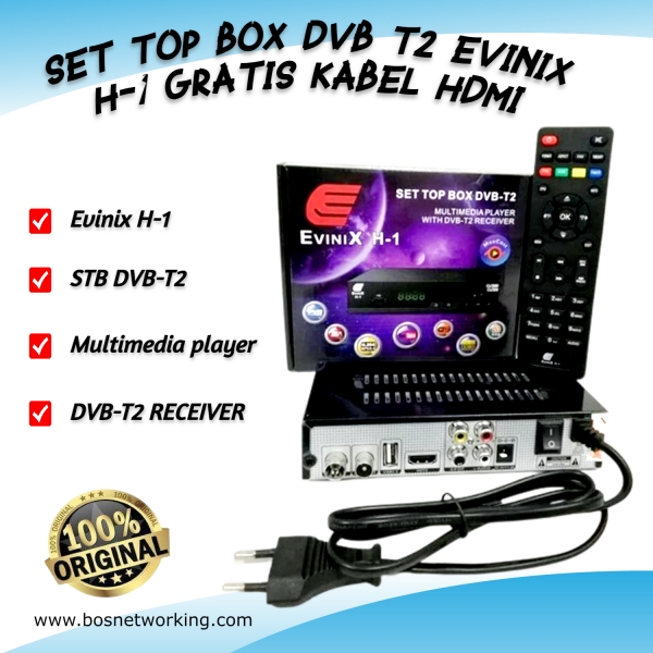 Set Top Box DVB T2 Evinix H-1 Siaran Digital Full