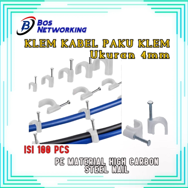 Paku Klem Clamp Cable Putih Paku Beton 4mm